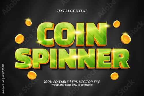 Coin Spinner Text Effect Editable 3D Bold