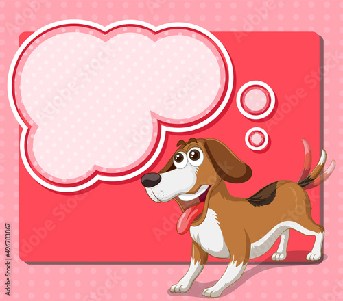 A dog thinking with empty callouts