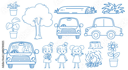 Drafting cartoon for kids and cars