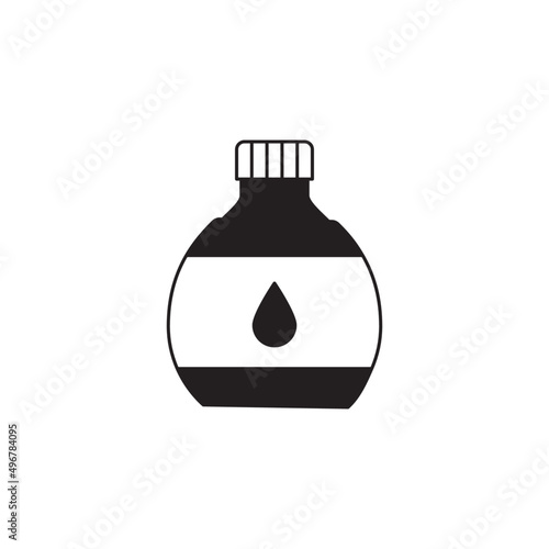 Water canteen icon in black flat glyph, filled style isolated on white background