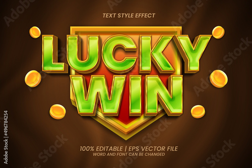 Lucky Win 3D Realistic Text Effect Editable