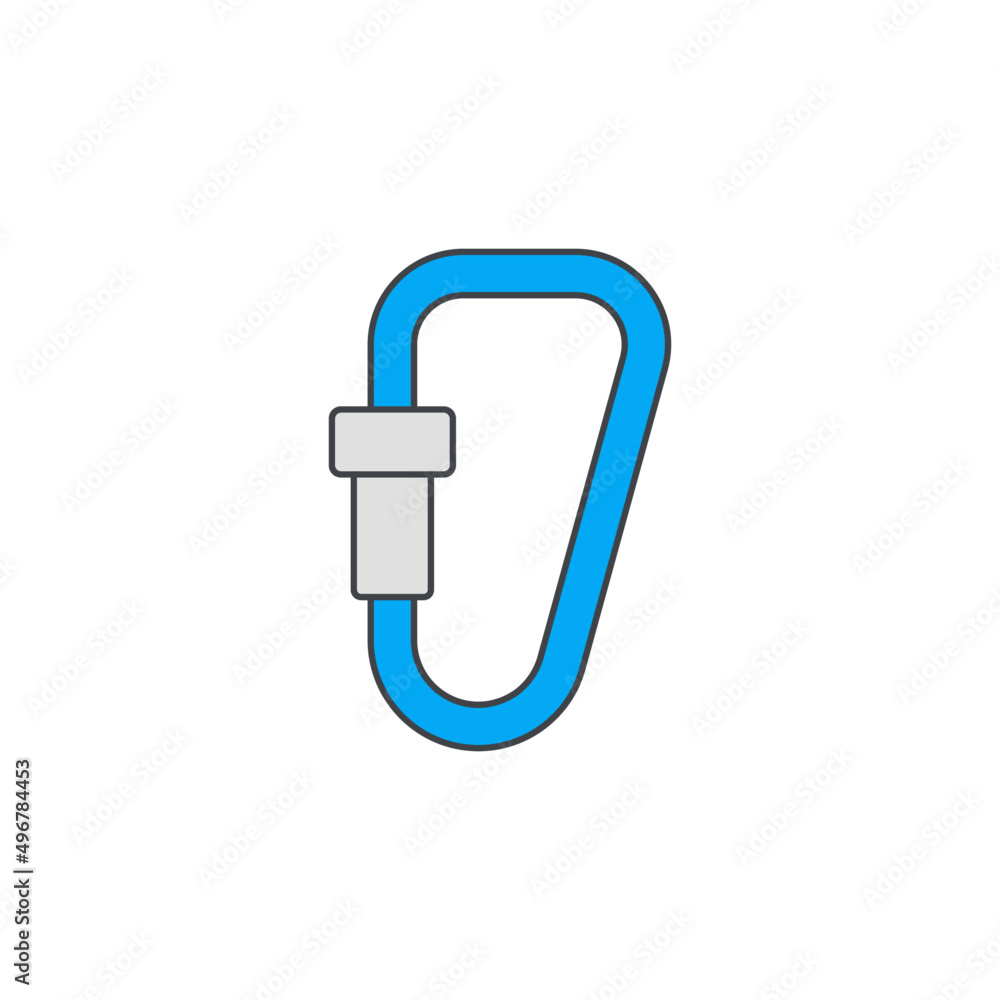 Carabiner clip icon in color icon, isolated on white background Carabiner clip icon in color icon, isolated on white background