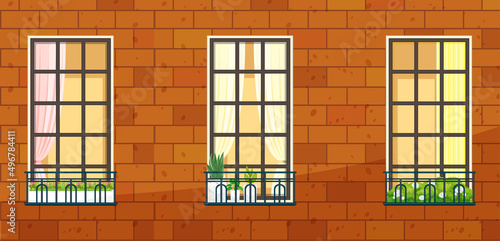 Apartment building balcony facade
