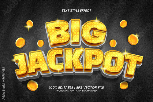 3D Gold Big Jackpot Text Effect Editable Luxury Style