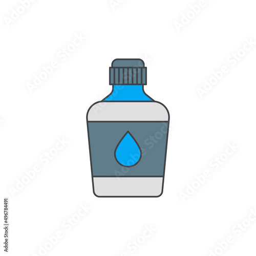 Camping Bottle drink icon in color icon, isolated on white background 