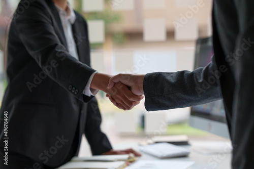 Wallpaper Mural Business people successful negotiation and handshake. celebration partnership and teamwork, business deal concept. Torontodigital.ca