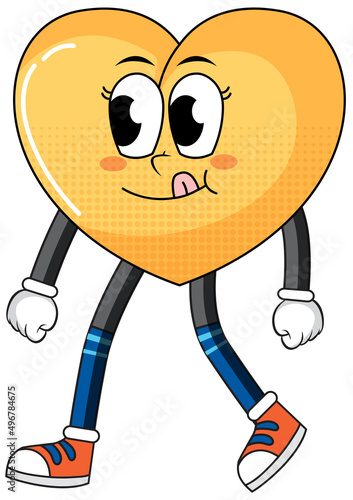 A heart cartoon character on white background