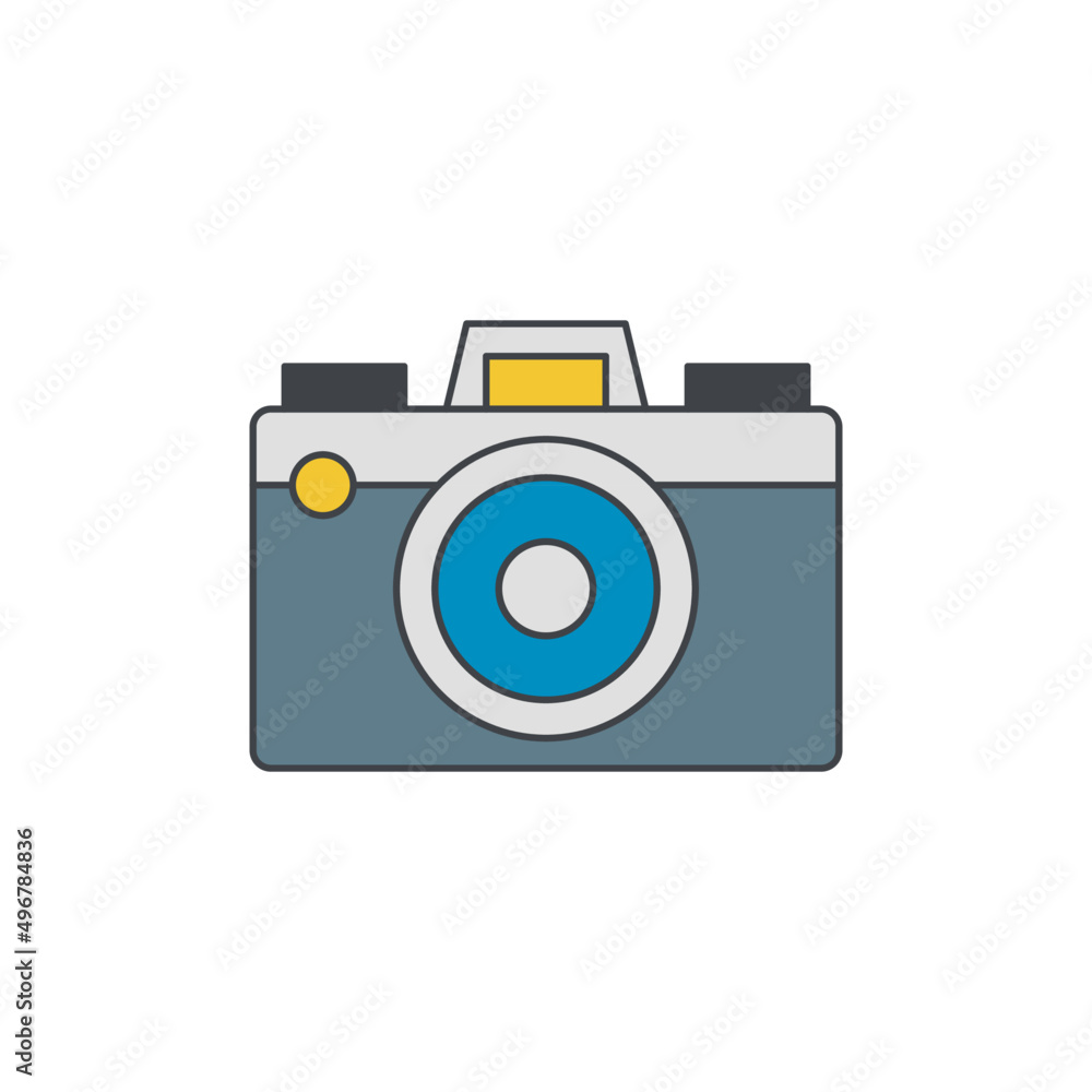 Camera, digital icon in color icon, isolated on white background Camera, digital icon in color icon, isolated on white background
