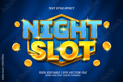 Editable Text Effect Night Slot 3D Bold