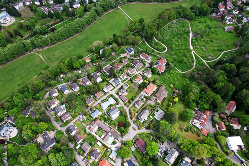 Aerial view of the Lichtentaler Allee of Baden Baden in Germany photo