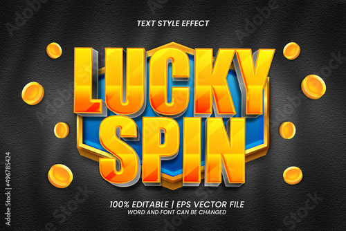 3D Lucky Spin Text Effect Editable