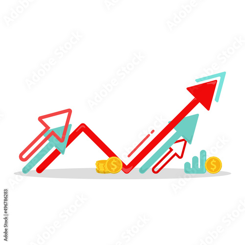 Infographics with coins icon. Financial news. World economyc vector illustration design photo