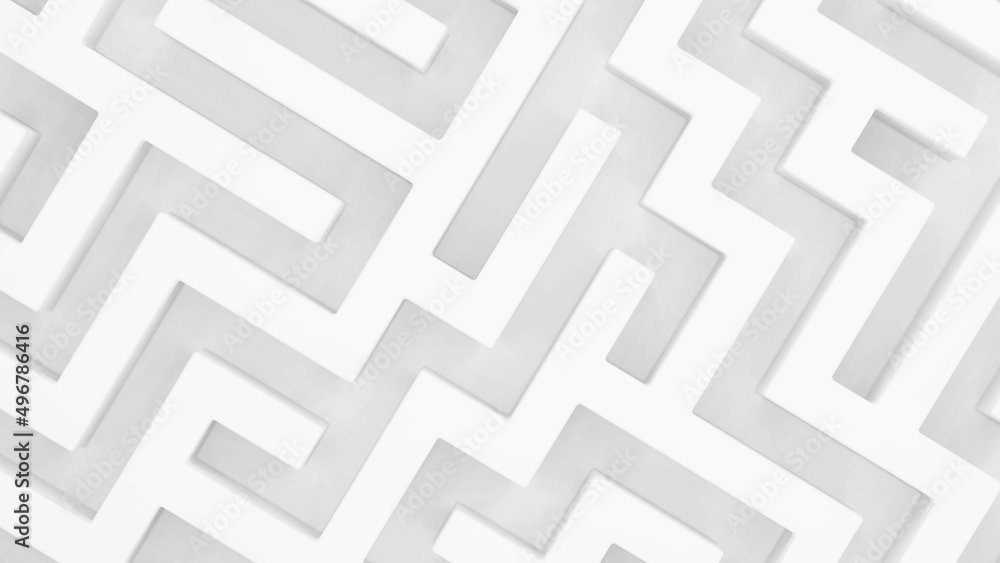 Maze or Labyrinth, white abstract geometric modern background Maze or Labyrinth, white abstract geometric modern background