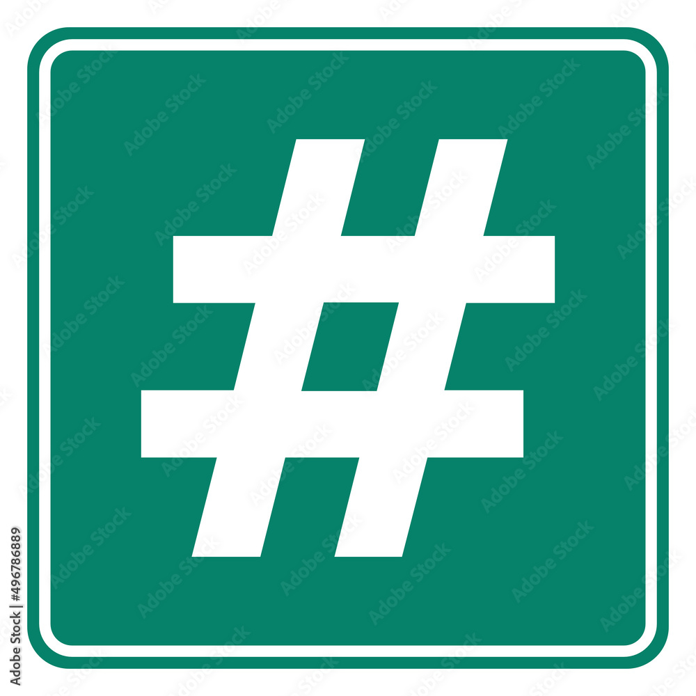 Obraz premium Hashtag und Schild
