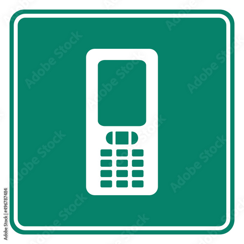 Handy und Schild