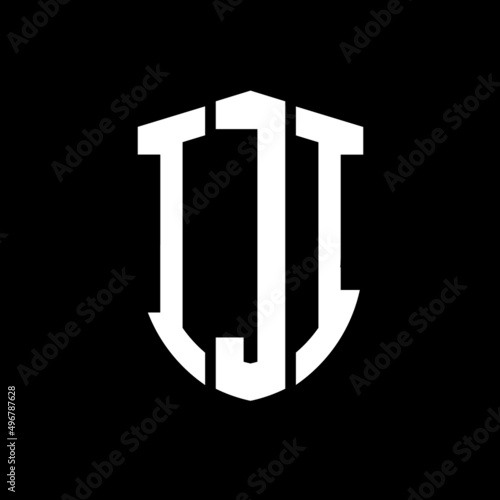 IJI letter logo design. IJI modern letter logo with black background. IJI creative  letter logo. simple and modern letter logo. vector logo modern alphabet font overlap style. Initial letters IJI  photo