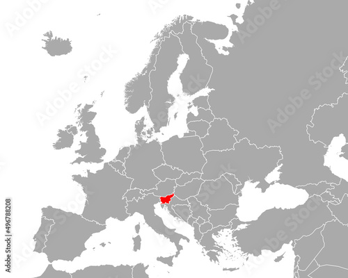 Karte von Slowenien in Europa