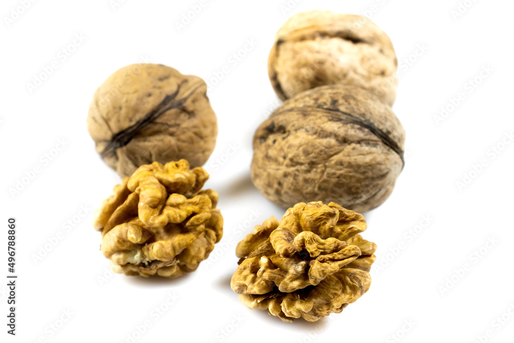 isolated image of walnuts on white background isolated image of walnuts on white background