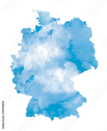 Abstract map of germany with watercolor elements.