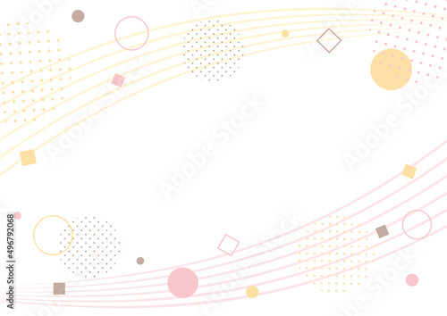 幾何学図形と曲線のフレーム