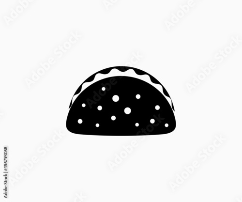 Taco icon vector design template. Silhouette taco icon vector. Taco sign and symbol