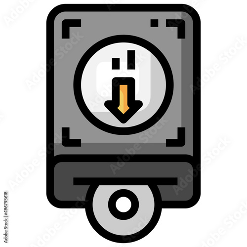 HARDDISK filled outline icon,linear,outline,graphic,illustration