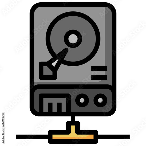HARDDISK filled outline icon,linear,outline,graphic,illustration