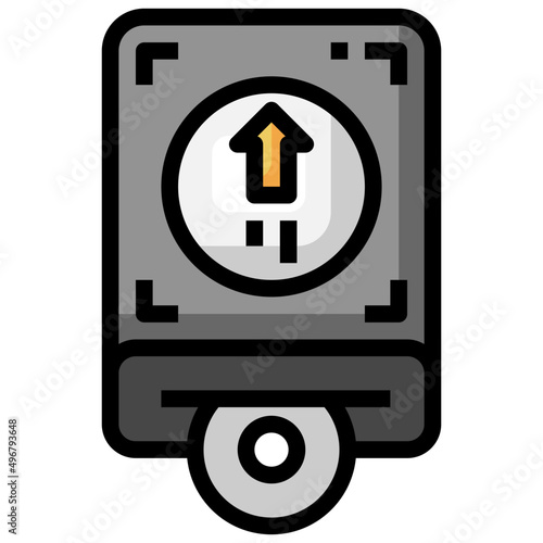HARDDISK filled outline icon,linear,outline,graphic,illustration
