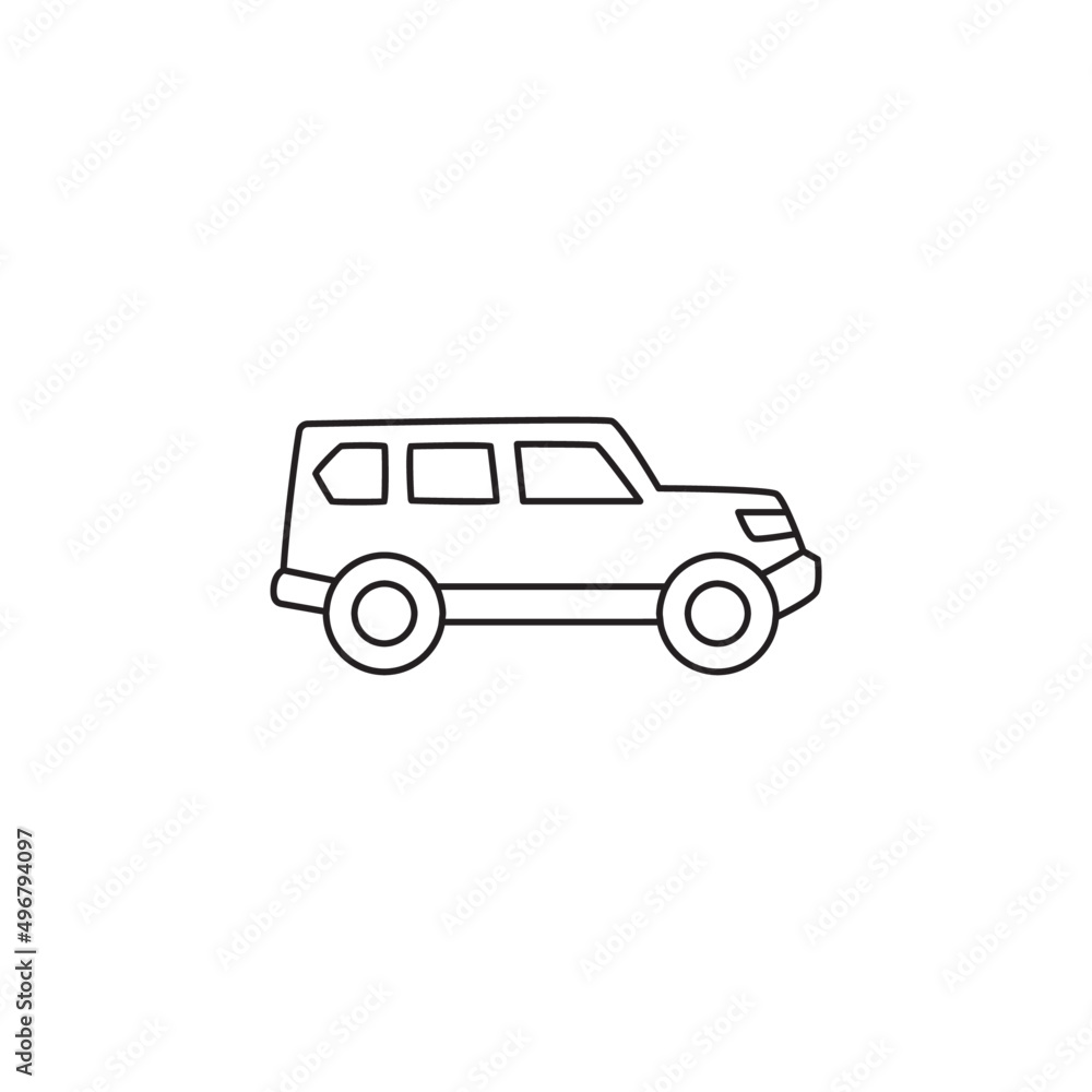 Off road car icon line style icon, style isolated on white background Off road car icon line style icon, style isolated on white background