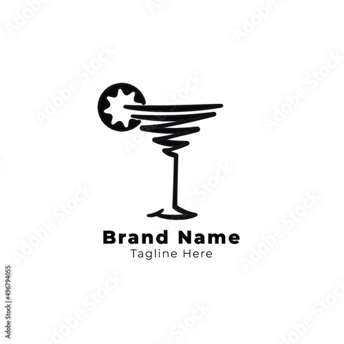 Vector illustration of a cocktail icon isolated on white background