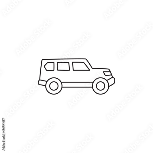 Off road car icon line style icon, style isolated on white background © fahmi