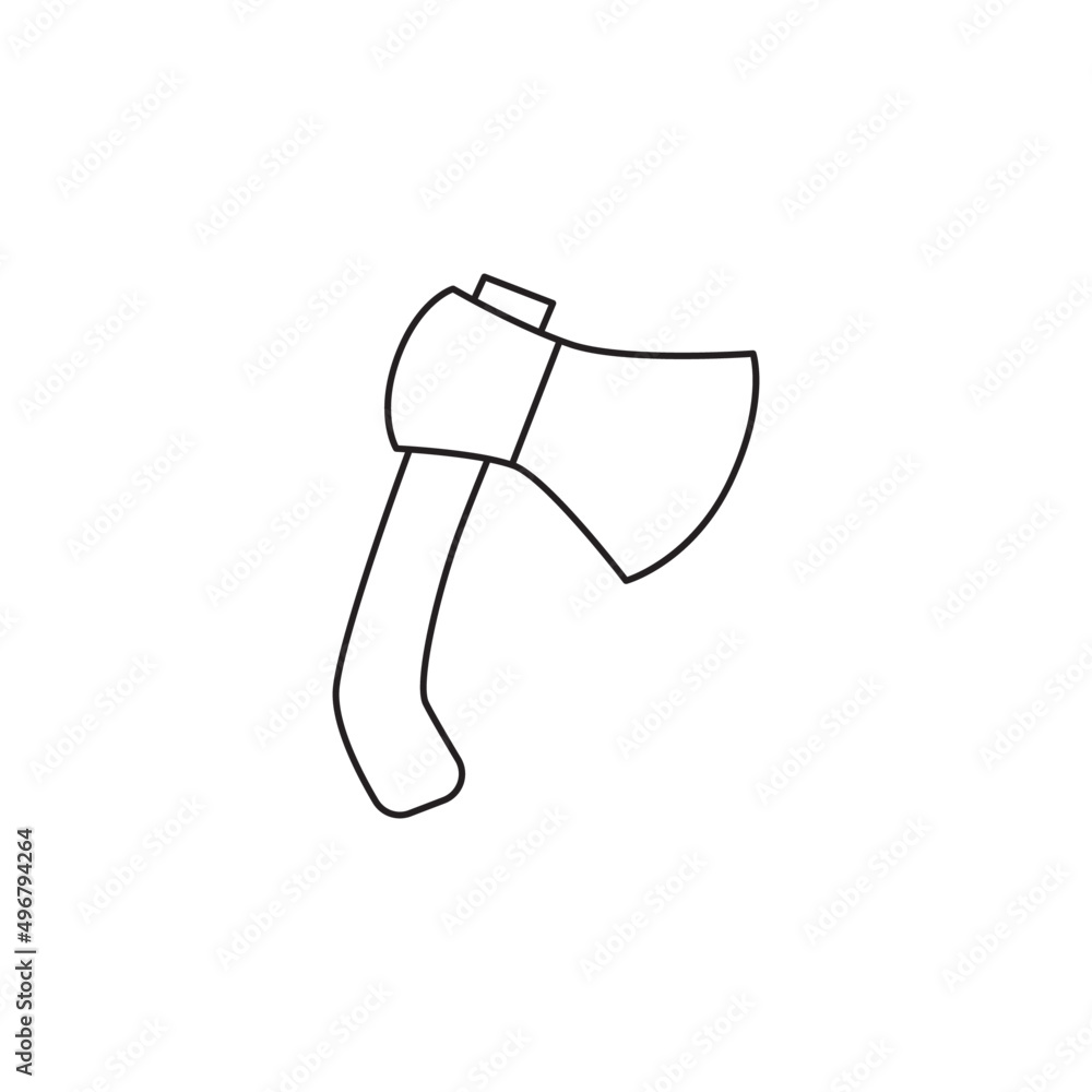 Axe icon line style icon, style isolated on white background Axe icon line style icon, style isolated on white background