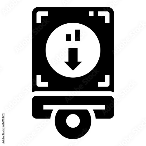 HARDDISK glyph icon,linear,outline,graphic,illustration