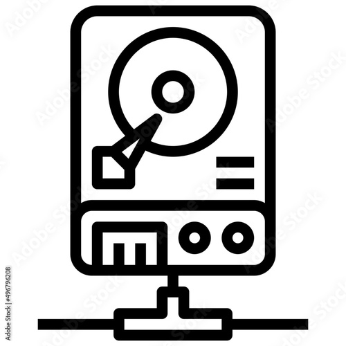 HARDDISK line icon,linear,outline,graphic,illustration