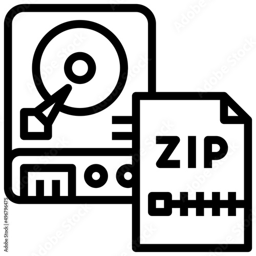 ZIP line icon,linear,outline,graphic,illustration