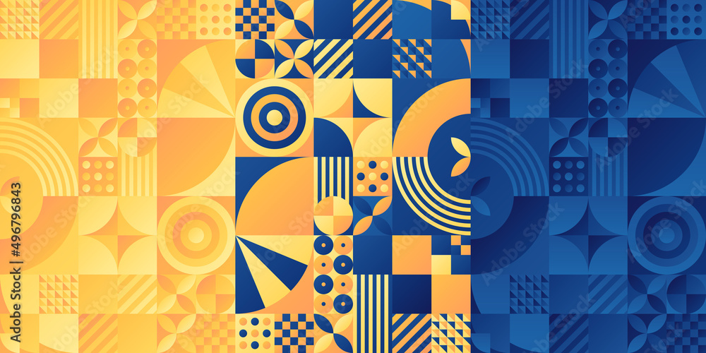 Yellow and blue vector geometric pattern