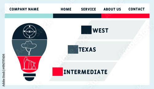 WTI - West Texas Intermediate acronym. business concept background.  vector illustration concept with keywords and icons. lettering illustration with icons for web banner, flyer, landing pag