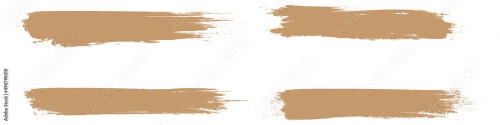 Brown brush stroke set isolated on background. Collection of trendy brush stroke vector for brown ink paint, grunge backdrop, dirt banner, watercolor design and dirty texture. Brush stroke vector