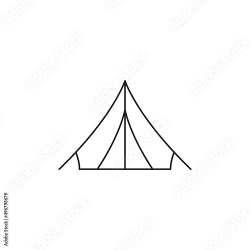 Camping tent  camp icon line style icon  style isolated on white background