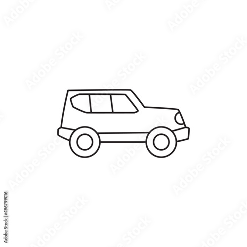 Off road car icon line style icon  style isolated on white background