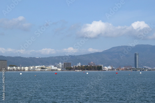 琵琶湖漕艇場付近の琵琶湖の風景