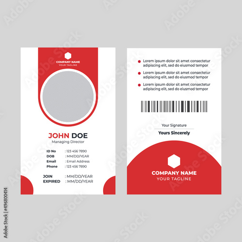 Fotografi Simple and Clean ID Card Design Template