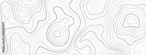 Vector illustration of topographic line contour map, black-white design, Luxury black abstract line art, Topographic background and texture, monochrome image. 3D waves, White wave paper curved reliefs