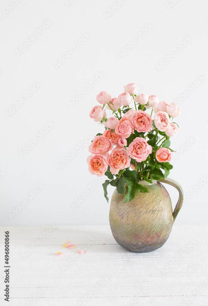 custom made wallpaper toronto digitalbouquet of peony roses in ceramic jug on white background