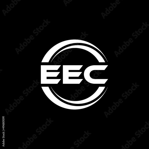 EEC letter logo design with black background in illustrator, vector logo modern alphabet font overlap style. calligraphy designs for logo, Poster, Invitation, etc. photo