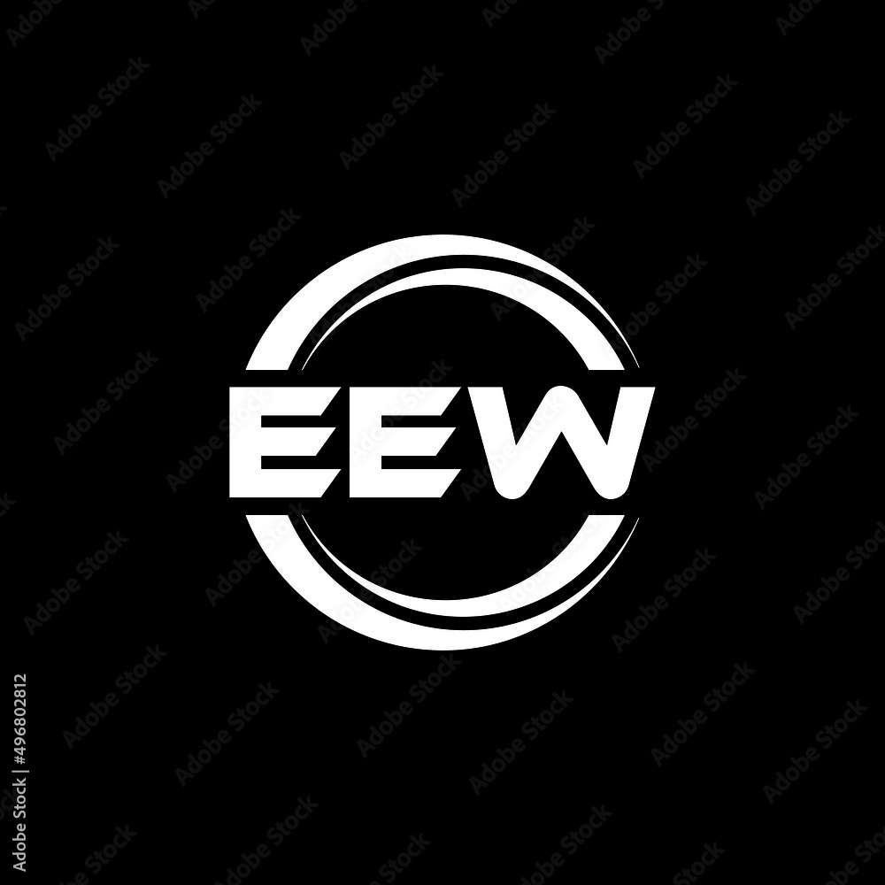 EEW letter logo design with black background in illustrator, vector logo modern alphabet font overlap style. calligraphy designs for logo, Poster, Invitation, etc.