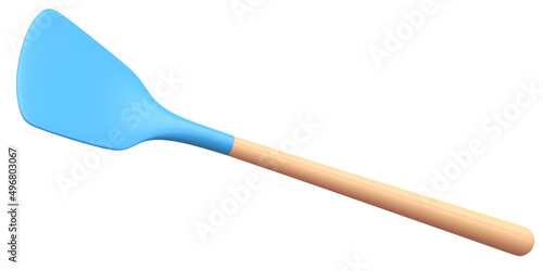Silicon solid turner or kitchen utensils on white background. photo