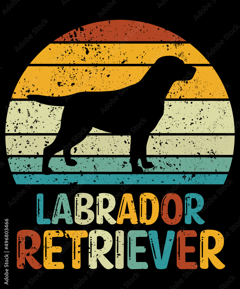 Labrador Retriever T-Shirt / Retro Vintage Labrador Retriever Tshirt / Black Dog Silhouette Gift for Labrador Retriever Lovers / Funny Labrador Retriever Unisex Tee
