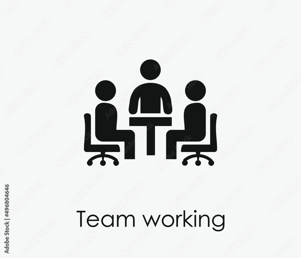 Team working vector icon. Editable stroke. Symbol in Line Art Style for Design, Presentation, Website or Apps Elements, Logo. Pixel vector graphics - Vector Team working vector icon. Editable stroke. Symbol in Line Art Style for Design, Presentation, Website or Apps Elements, Logo. Pixel vector graphics - Vector