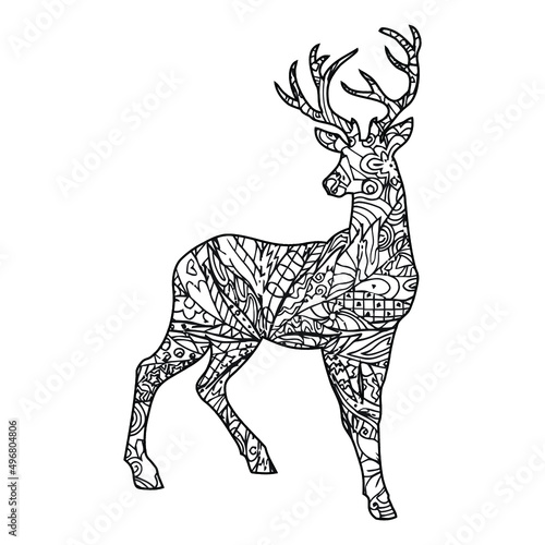 Mandala Deer Coloring Page For Kids
